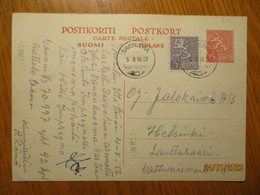 FINLAND POSTAL STATIONERY  1956 SAVONLINNA TO HELSINKI  , 2-10 - Postal Stationery
