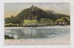 5340 BAD HONNEF - RHÖNDORF Und Der Drachenfels, KD - Dampfer, 1907, Handcoloriert - Bad Honnef