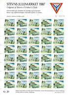 Denmark; Y's Mens Club Stevns;  Christmas Seals 1987; Churches; Unused Sheet - MNH(**) Not Folded. - Hojas Completas