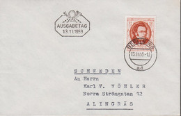 1953. DDR. Franz Schubert 48 Pf On Cover  Cancelled First Day Of Issue BERLIN 13.11.1953. No ... (Michel 404) - JF529009 - Covers & Documents