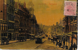 AUSTRALIE -  1909 -  BOURKE ST -  MELBOURNE - CARTE COLORISEE - Melbourne