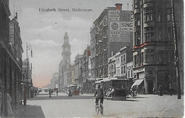 AUSTRALIE -  1931 -  ELISABETH STREET - MELBOURNE - CARTE COLORISEE - Melbourne