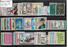PM77/ Belgique - België Année - Jaar 1966  1360 > 1403 + 3 BF  ** MNH  Cote 35.65 € > 20% - Unused Stamps