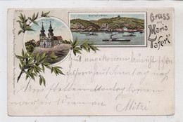 A 3672 MARIA TAFERL, Lithographie 1898, Kirche, Maria Taferl Und Marbach, Donaudampfer - Maria Taferl