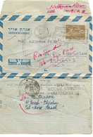 PM79/ Israel Aerogramme Canc. TELAVIV 1952 > India Bombay In Red Return To Sender - Lettres & Documents