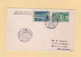 Turquie - 1er Vol Ankara Bruxelles - 10-11-1958 - Storia Postale