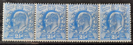 Grande-Bretagne 1911 N°126 En Bande De 4 **TB Cote 200€ - Unused Stamps