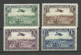 LUXEMBOURG Luxemburg 1931 Michel 234 - 237 * Flugpost Air Mail Air Plane Doppeldecker - Nuevos