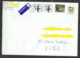 FINNLAND Finland 2022 Air Mail Cover To Estonia Estland Birds Etc. - Briefe U. Dokumente