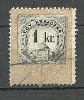 UNGARN HUNGARY Revenue Tax Steuermarke 1 Kr. O - Steuermarken