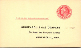 Minnesota Minneapolis Gas Company Gas Meter Reading Card - Minneapolis