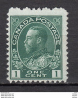 ##15, Canada, MNG, 1911, Sc 104, George V - Unused Stamps