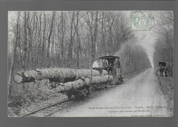 41 Forêt De Marchenoir Scierie Route Du Baron Transport Des Chênes Par Decauville édit. Serron Train Tramway - Marchenoir
