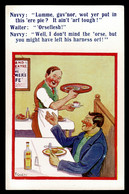 Ref 1592 - F. Gould Comic Postcard - Navvy & Waiter Discussing The Pie Filling - Bandes Dessinées