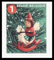 5052**(B175/C175) - Noël / Kerstmis / Weihnachten / Christmas - Décoration De Noël En Bois Sur Un Cheval à Bascule - 1997-… Permanente Geldigheid [B]