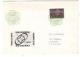 Finlande - Lettre De 1962 - Oblit - Helsinki - Europa 1960 - - Storia Postale