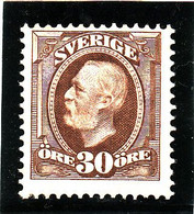 Suède 1891/1913, Cat. Yvert N°47 *. Roi Oscar II - Nuevos