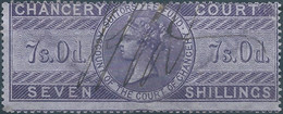 Great Britain-ENGLAND,Queen Victoria,1855 /1870 Revenue Stamp Tax Fiscal CHANCERY COURT,7s.0d. Seven Shillings,Used - Steuermarken