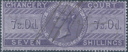 Great Britain-ENGLAND,Queen Victoria,1855 /1870 Revenue Stamp Tax Fiscal CHANCERY COURT,7s.0d. Seven Shillings,Used - Fiscale Zegels