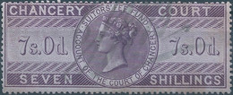 Great Britain-ENGLAND,Queen Victoria,1855 /1870 Revenue Stamp Tax Fiscal CHANCERY COURT,7s.0d. Seven Shillings,Used - Fiscales