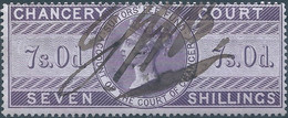 Great Britain-ENGLAND,Queen Victoria,1855 /1870 Revenue Stamp Tax Fiscal CHANCERY COURT,7s.0d. Seven Shillings,Used - Fiscale Zegels