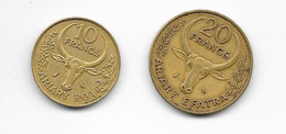 MADAGASCAR - Lot De 2 Pièces - 10 FRANCS ET 2O FRANCS 1970 - F.A.O. Issue - Madagascar