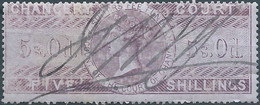 Great Britain-ENGLAND,Queen Victoria,1855 /1870 Revenue Stamp Tax Fiscal CHANCERY COURT,5s.0d. FIVE Shillings,Used - Steuermarken