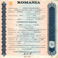 Romania, 1996, "CONSTRUCTII FEROVIARE BUCURESTI" Company - Vintage Shareholder Certificate / Bond - A - C