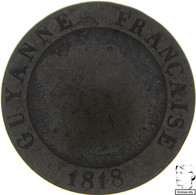 LaZooRo: French Guiana 10 Centimes 1818 F - Silver - Guyana Francese