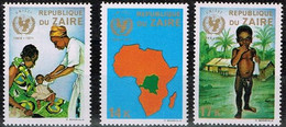 Congo-Kinshasa - 1971 - Y&T N° 800** à 802**, Neufs Sans Traces De Charnières. 25e Anniv. Unicef - Ongebruikt