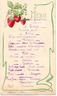 MENU - Diner Avril 1912 - Fraises Et Fleurs - Menus