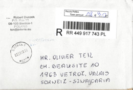 Recommandé De Siedlce Pologne Pour Vetroz Valais Suisse Du 20/08/2022 - Cartas & Documentos