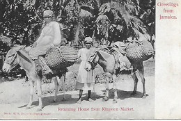 JAMAIQUE -  1907 -  GREETINGS FROM JAMAICA -  RETURNING HOME FROM KINGSTON MARKET - Giamaica