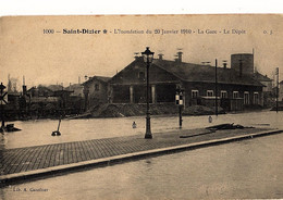 +++saint Dizier+++        L Inondation Du 20 Janvier 1910 +  La Gare + Le Depot - Saint Dizier