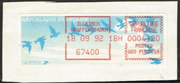 DIST 3 - FRANCE Vignette D'affranchissement Oiseaux De Jubert Illkirch-Graffenstaden 1992 - 1990 Type « Oiseaux De Jubert »