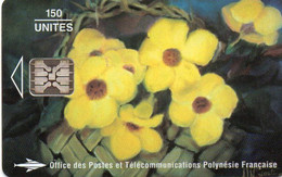FRENCH POLYNESIA - CHIP CARD - LE MONETTES 1994 MARIE ASTRID HOST - PAINTING FLOWERS (C471) - French Polynesia