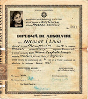 Romania, 1961, Vintage Graduation Certificate / Diploma - School Of Trades And Garments, Giurgiu - Diplomi E Pagelle