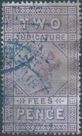 Great Britain-ENGLAND,Queen Victoria,Revenue Stamp Tax Fiscal JUDICATURE FEES,2 Pence,Used - Fiscaux