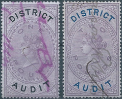 Great Britain-ENGLAND,Queen Victoria,1880-1900 Revenue Stamp Tax Fisca DISTRICT AUDIT,1&2 Pounds,Uset - Fiscales