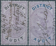 Great Britain-ENGLAND,Queen Victoria,1880-1900 Revenue Stamp Tax Fisca DISTRICT AUDIT,1&2 Pounds,Uset - Fiscali