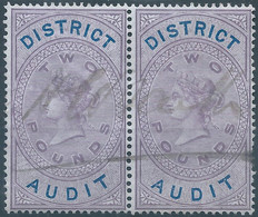 Great Britain-ENGLAND,Queen Victoria,1880-1900 Revenue Stamp Tax Fisca DISTRICT AUDIT,2 Pounds In Pairs,Uset - Revenue Stamps