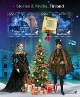 Finland 2022 Stories And Myths Legends Of Old Castles And Christmas Traditions BeePost Block Mint - Ungebraucht