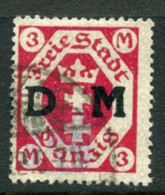 DANZIG 1922 Official Overprint On Arms 3 Mk. Postally Used  Michel Dienst 23, Infla Expertised - Dienstzegels