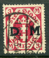 DANZIG 1922 Official Overprint On Arms 3 Mk. Postally Used  Michel Dienst 23, Infla Expertised - Oficial