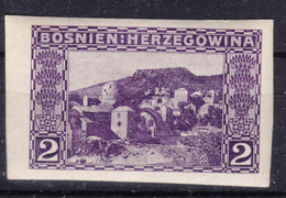 Austria Occupation Of Bosnia 1906 Pictorials Mi#30 U, Imperforated, With Gum Mint Hinged - Neufs