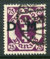 DANZIG 1922 Official Overprint On Arms 75 Pf. Postally Used  Michel Dienst 15, Infla Expertised - Servizio