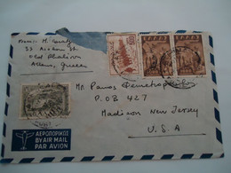 GREECE  COVER   POSTMARK ATHENS  USA - Marcophilie - EMA (Empreintes Machines)