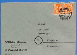 Allemagne Zone Bizone 1946 Lettre De Wuppertal (G13522) - Sonstige & Ohne Zuordnung