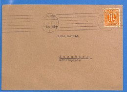 Allemagne Zone Bizone 1945 Lettre De Augsburg (G13528) - Autres & Non Classés