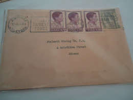 GREECE   COVER 1955 KINGS  POSTMARK  ATHENS WITH  SLOGAN 2 SCAN - Marcophilie - EMA (Empreintes Machines)